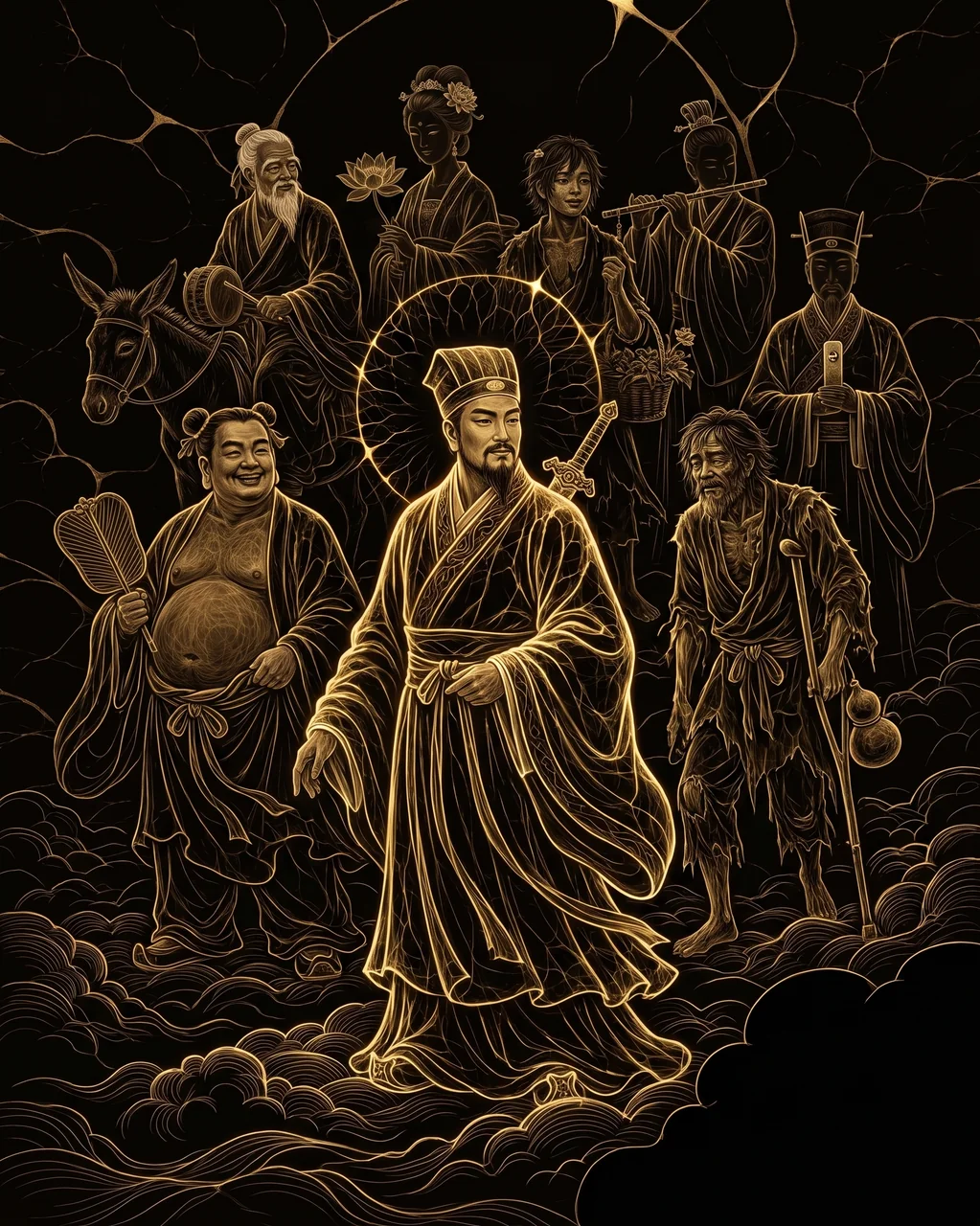 八仙神像